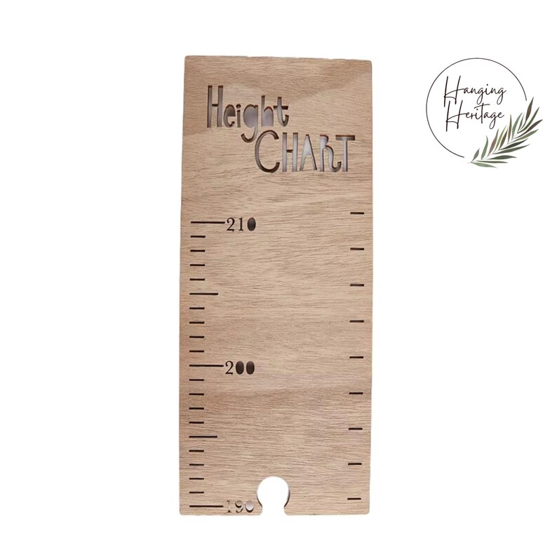 Kids Growth Chart Ruler – Unfinished Pine Wood Height Measurement Wall Decor, 5 Feet