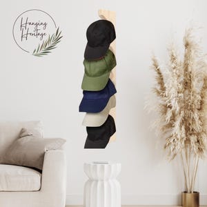 Wall-Mounted Wooden Baseball Cap Rack - Rustic Hat Organizer for Sports Fans, Durable Display Shelf with Easy Installation