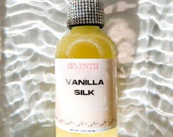 Lichaamsolie met geur van vanillezijde | Lichaamsolie na het douchen | Geparfumeerde olieparfum | Hydraterende lichaamsolie | Hydraterende olie | Handgemaakte lichaamsolie