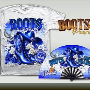 Zeta and Zeta Amicae Boots & Pearls Unisex T-shirt and Fan