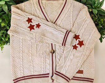 Fashion Striped Stitching Single-breasted Cardigan Sweater Fashion Striped Stitching Single-breasted Cardigan Sweater