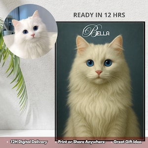 Portraits numériques personnalisés d'animaux de compagnie, oeuvre d'art réaliste pour chien et chat, peinture animalière personnalisée, cadeau pour les amateurs d'animaux de compagnie, téléchargement numérique, commémoration d'un animal de compagnie