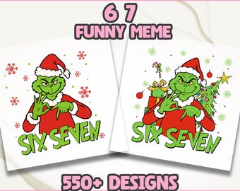 6 7 Dtf Transfer, 6 7 Couples Grinch Christmas Dtf, Trendy Tiktok Christmas Dtf, Funny Matching Dtf, 67 Trend Dtf, Grinchmas Six Seven Meme