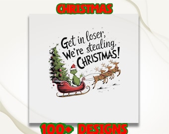 We're Stealing Christmas Dtf, Funny Christmas Dtf, Grinch Christmas Dtf, Retro Christmas Ready To Press, Santa Dtf, Christmas Heat Transfer