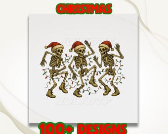 Transferencia DTF de esqueleto navideño bailando, diseño navideño listo para imprimir, DTF navideño divertido, DTF de Feliz Navidad, transferencia de prensa de calor