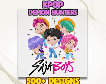 Kpop Demon Hunter DTF Transfer, Saja Boys DTF, Korean Anime Idol Prints, Anime Manga Style Heat Transfer, K-Pop Saja Fun Ready For Press