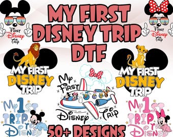 Transferencia de calor de Mi primer viaje a Disney, DTF de Mickey y sus amigos, Viaje a Disneyland WDW listo para imprimir, Transferencia de calor de Magic Kingdom, DTF de Disneyworld