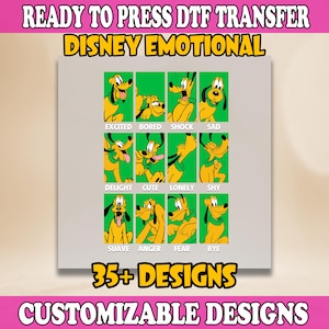 Pluto DTF Transfer, Mickey and Friends Ready To Press, WDW Disneyland Family Trip DTF, Heat Press Dtf Transfers, Disney Emotional Dtf Prints