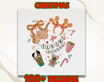 Tis The Season Dtf Transfer, Mickey And Friends Christmas Dtf, Merry Christmas Coquette Dtf, Holiday Trip Dtf, Ready To Press, Heat Transfer
