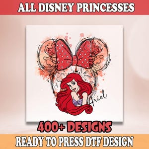 The Little Mermaid Ariel DTF, Disney Princess Ariel DTF Transfer, Magical Castle Heat Press, Magical Kingdom Image Transfer,Disney Girls Dtf
