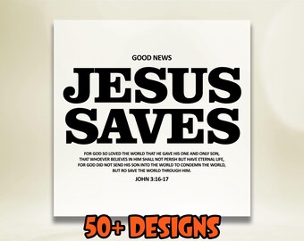 Good News Jesus Saves Dtf, Christian Dtf, Bible Verse Dtf Transfer, Religious Dtf, Jesus Heat Transfer, Faith Dtf, Trendy Christian Dtf
