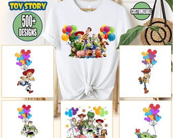 Toy Story Characters Group DTF Transfer, Toy Story Balloon DTF, Disney Family Heat Transfer, Disneyland Ready To Press, Disneyworld Transfer