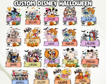Custom Name Disney Halloween DTF Transfer, Family Matching Disney Halloween Ready To Press, Personalized Disney Halloween Dtf, DTF Print