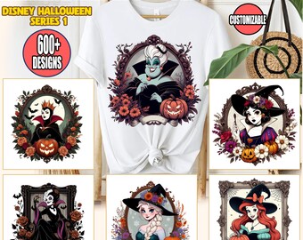 Princess Halloween Dtf Transfer, Disney Villains Dtf, Disney Halloween Ready To Press, Halloween Witches Dtf, Heat Press Transfer