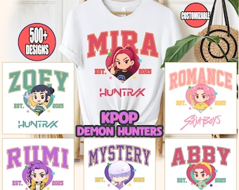 Kpop Demon Hunters DTF Transfer, Ready for Press on Shirt, Kpop Merch Iron-On Transfer, Cute Anime Characters Heat Printing DTF