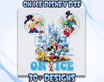 Transferencia DTF de Disney On Ice, Transferencia familiar de Disney, Prensa térmica para vacaciones de Disney, Impresión lista para Epcot de Disney, Transferencia DTF de Princess On Ice