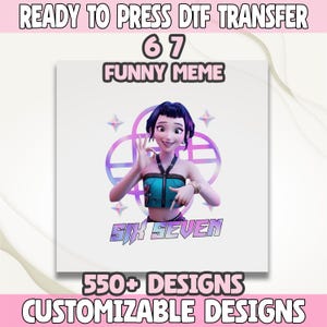 Huntrix Six Seven 6 7 Dtf Transfer, Kpop Demon Hunters Dtf, Saja Girls Dtf, Huntrix Dtf, K-pop Shirt Transfer, Trending Six Seven Meme Dtf