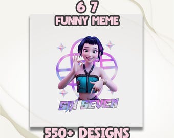 Huntrix Six Seven 6 7 Dtf Transfer, Kpop Demon Hunters Dtf, Saja Girls Dtf, Huntrix Dtf, Transferencia de camiseta K-pop, Meme viral Six Seven Dtf
