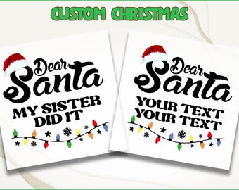 Custom Dear Santa Christmas DTF Transfer, Holiday Quotes DTF, Santa Christmas Ready To Press, Festive Holiday Gift, Matching Family DTF