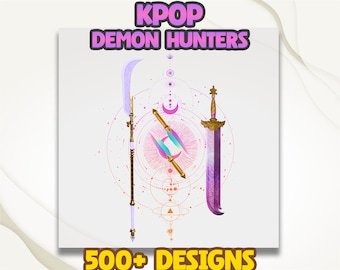 Cazadores de demonios de Kpop: Niños (DTF), Cazador de demonios: Chica (DTF), Grupo ídolo de Kpop (DTF), Mira, Rumi, Joey (DTF), Prensa de calor de Cazador de demonios, Listo para prensar