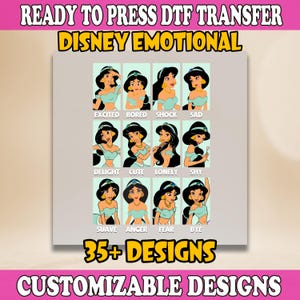 Jasmine DTF Transfer, Princess DTF, Princess Iron On Transfers, Jasmine Ready to Press Transfer, Magic Kingdom Heat Transfer, Disneyland Dtf