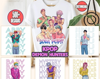 Transferencias DTF de Demon Hunter de K-Pop: Abby, Baby, Mystery, Jinu, Saja Boys, impresiones de ídolos del anime coreano, DTF listo para imprimir, transferencia de prensa de calor