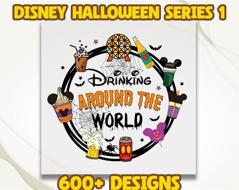 Disney Halloween DTF, Drinking Around The World Team DTF Transfer, Ready For Press, Disney Epcot Dtf Prints, Ready To Press, Direct To Film