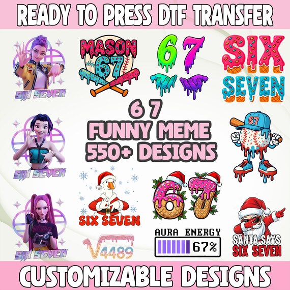 Six Seven Dtf Transfer, Funny 6 7 Meme Dtf, Teen 6 7 Funny Matching Dtf, 6 7 Meme Funny Hands Viral Internet Humor Dtf, Christmas 67 Dtf