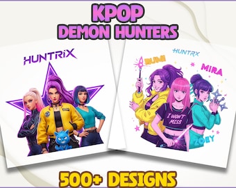 Kpop Demon Hunter DTF Transfer, Saja Boys & Huntrix Girls DTF, Kpop Idol Movie Inspired DTF, Ready To Press, Anime Style Heat Transfer