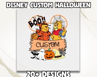 Personalized Pooh Halloween DTF Transfer, Custom Name Pumpkin DTF, Winnie The Pooh Halloween DTF, Ready To Press, Heat Press Transfer