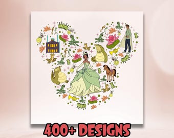 Disney The Princess And The Frog Coquette Bows DTF Transfer, Disney Princess Tiana DTF, Disneyland Family Matching Heat Press, WDW Trip Dtf