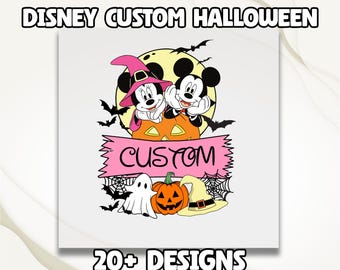 Custom Name Disney Halloween DTF Transfer, Mickey Minnie Halloween Dtf Print, Family Halloween Matching Ready To Press, Halloween Party Dtf