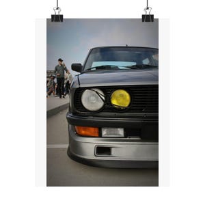 Grey BMW E28 Matte Vertical Poster, Car Enthusiast Gift, Automotive Wall Art, Home Decor Print, Automobile Lover Present, Man Cave