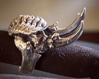 Anillo de plata de ley con garra, talla 7