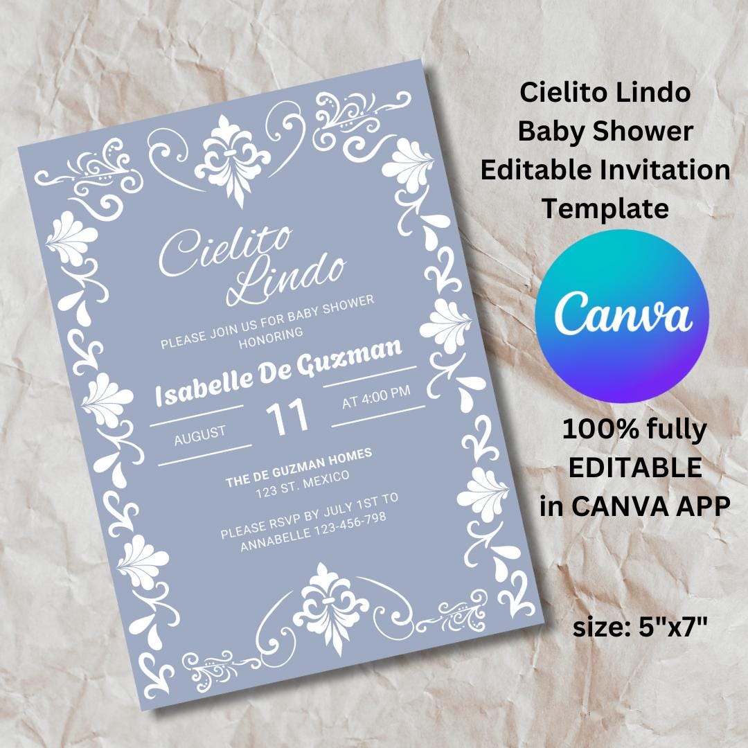 Cielito Lindo Baby Shower Invitation Template (editable Canva) Etsy