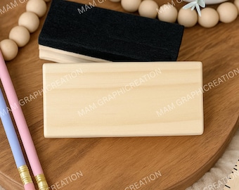 Maqueta de borrador de madera en blanco, regalo para el profesor (PNG)