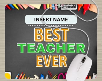 Personalized Teacher Mousepad: Custom Name Gift (PNG)