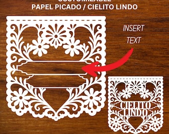 Customizable Papel Picado Banner: Cielito Lindo Template (Digital Download)