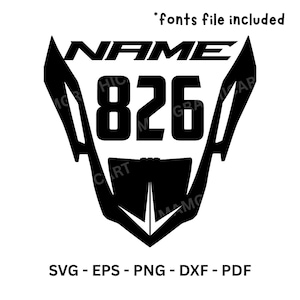 Matrícula de motocross personalizada: Plantilla editable para carreras de motocross (descarga digital)
