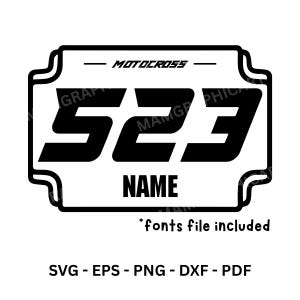 Custom Dirt Bike Nummernschild SVG: Motocross Racing Aufkleber (Digitaler Download)