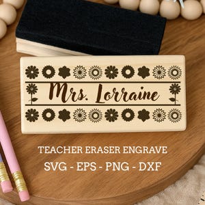Teacher Eraser Laser SVG EPS PNG V2 ,Teacher Appreciation Gift Laser Files, Best Teacher Ever , Teacher Eraser Engraving Designs Laser File