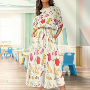 Book Character Day Dress for Teachers School Bus Earth Costume Teacher Halloween Cosplay Halloween Costume for Teachers Book Parade