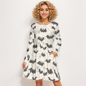 Bat Dress for Halloween Party Dress Witchy Dress Halloween Teacher Cosplay Adult Halloween Costume Spooky Dress Halloween Cosplay Costume