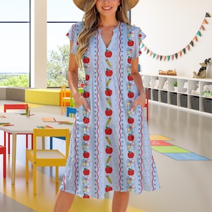 Blue Coquette Dress for Teachers Book Character Day Dress for End of School Year Dress Teacher Dress Up Week Outfit Elementary Teacher Dress
