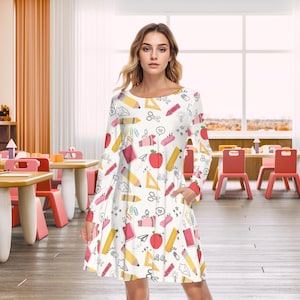 Cotton Skater Dress for Teachers Book Character Day Dress for End of School Year Dress Teacher Dress Up Week Outfit Elementary Teacher