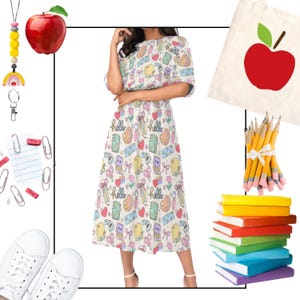 Kokette Lehrerkleid für Lehrer Buch Charakter Tag Lehrerbuchparade Letzter Schultag Kokette Bleistiftkleid Sommer-Lehrerkleid