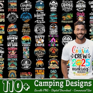 110+ Designs Camping Bundle PNG, Retro Camping Png, Camp Life Png, Love Camp Png, Nature Lover Png, Wild Soul Png, Adventure, Commercial Use