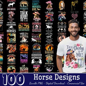100 Designs Horse PNG Bundle, Western Horse Png, Boho Wild Horse Png, Animal Farm Png, Cute Horse Png, Horse Quotes Png, Commercial Use