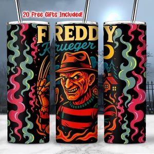 Envoltura para vaso delgado de 20 oz con diseño de Halloween Killer, PNG, vaso de película de terror 2025, envoltura para vaso retro de Halloween, película de terror, uso comercial