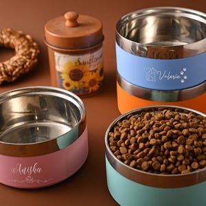 Personalized stainless steel pet bowl | Customized cat and dog food and water bowl | Pet insulation gift | Suitable for small dogs and cats